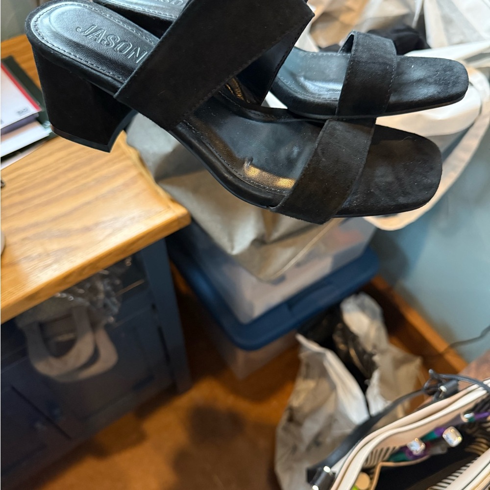 Jason Wu Black Suede Heeled Sandals size 6.5